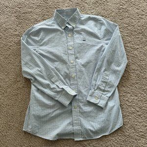 Boys Vineyard Vines Blue/White Plaid Button Down Medium